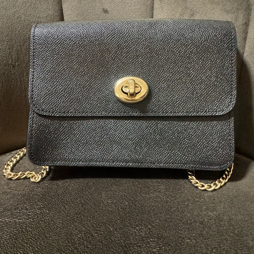 Coach crossbody with gold hardware